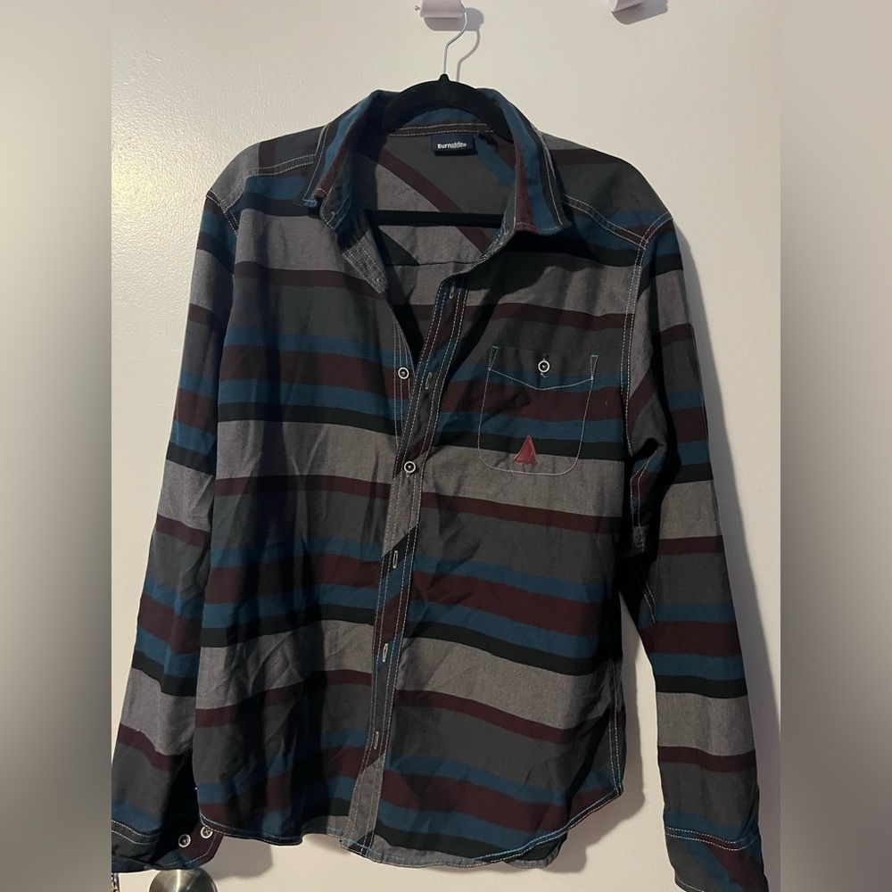 Striped Long Sleeve Button-Up Shirt